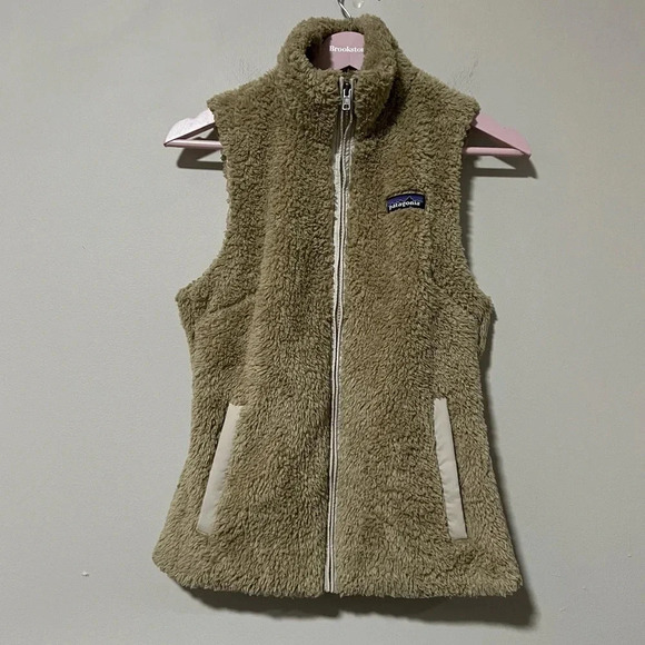 Patagonia Women’s Los Gatos Zip Up Fleece Vest Tan Size XS - Picture 1 of 6